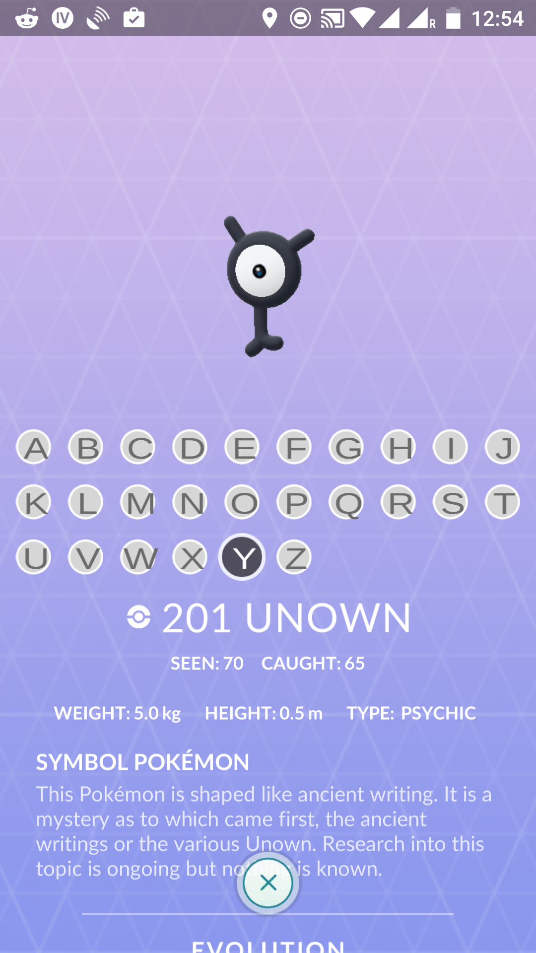 Pokemon Go Unown (Z)