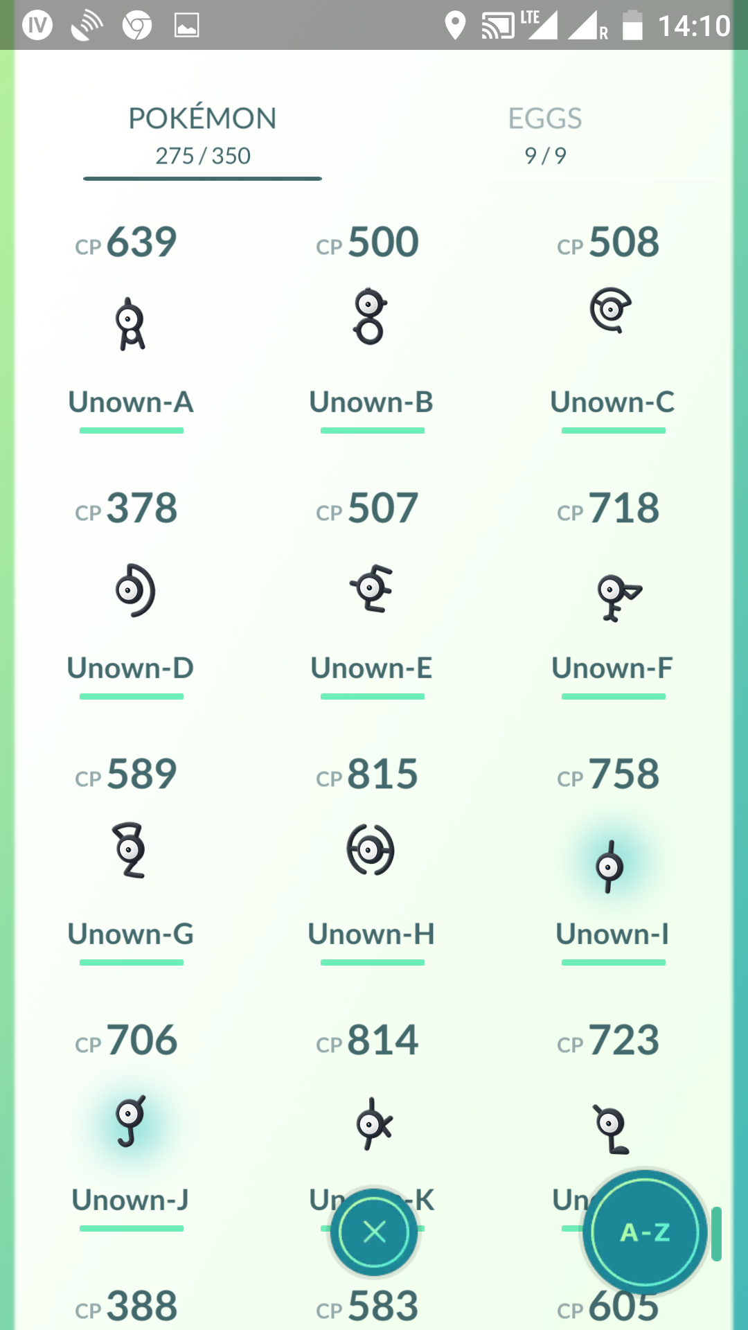 Pokemon Go Unown (Z)