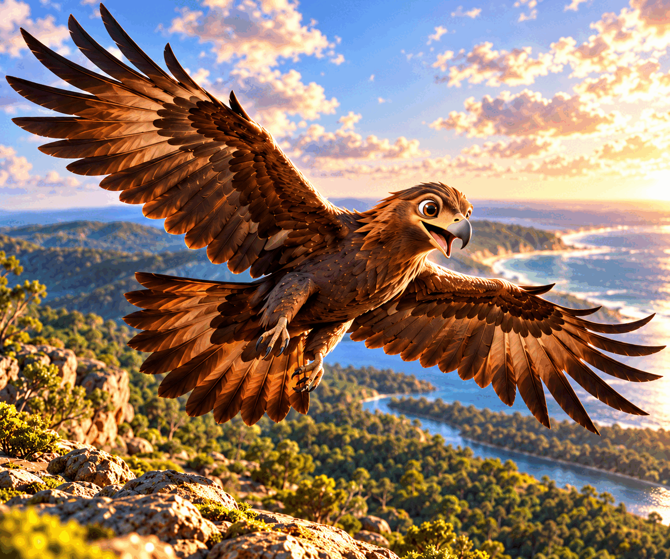 Illustration of Eddie the Wedge-tailed Eagle