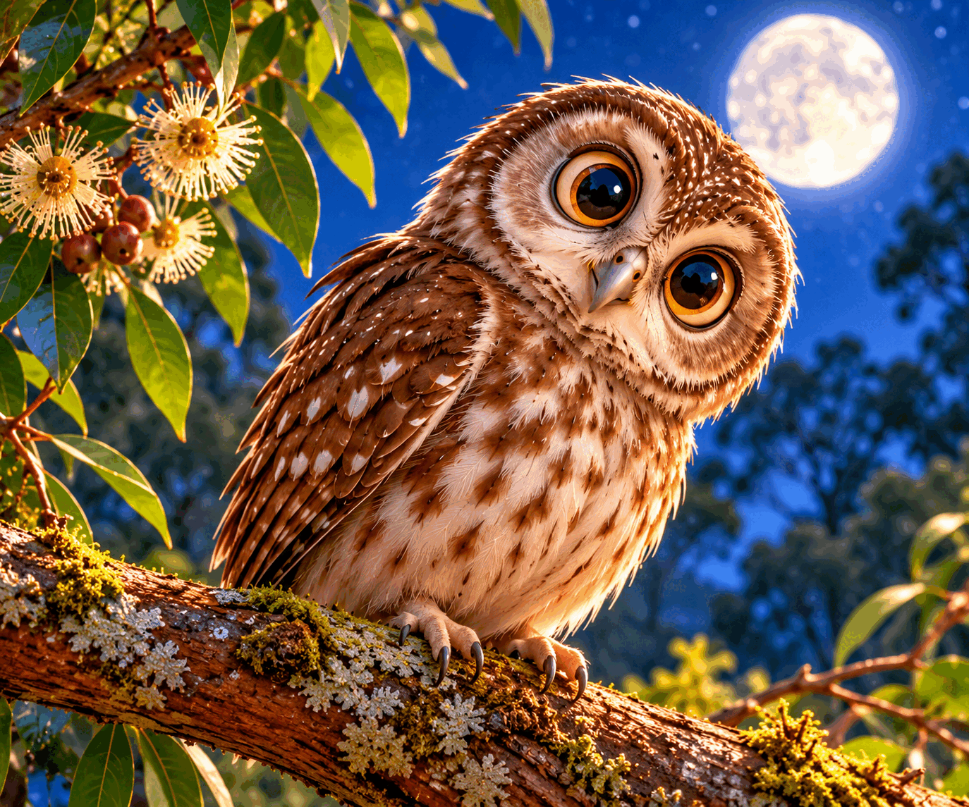 Illustration of Olive the Boobook Owl